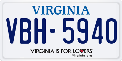VA license plate VBH5940
