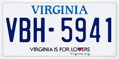 VA license plate VBH5941