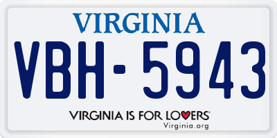 VA license plate VBH5943