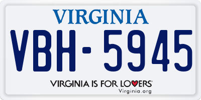 VA license plate VBH5945