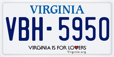 VA license plate VBH5950