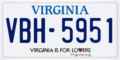 VA license plate VBH5951