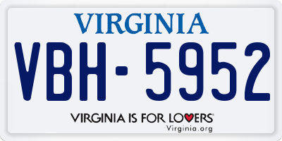 VA license plate VBH5952