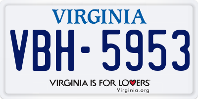 VA license plate VBH5953