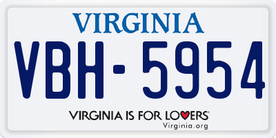 VA license plate VBH5954