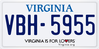 VA license plate VBH5955