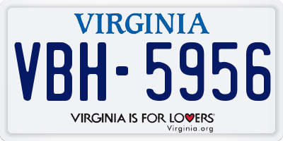 VA license plate VBH5956