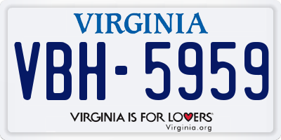 VA license plate VBH5959