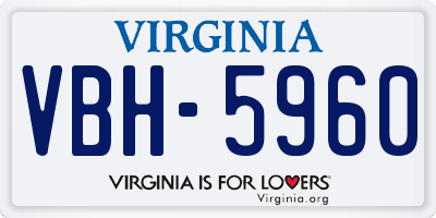 VA license plate VBH5960