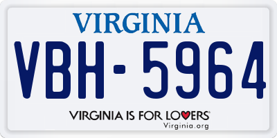 VA license plate VBH5964