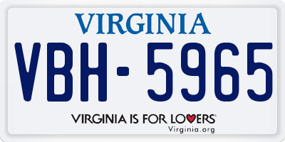 VA license plate VBH5965
