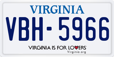 VA license plate VBH5966