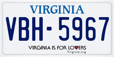 VA license plate VBH5967
