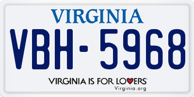 VA license plate VBH5968