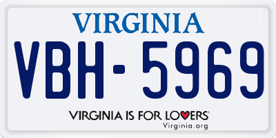 VA license plate VBH5969