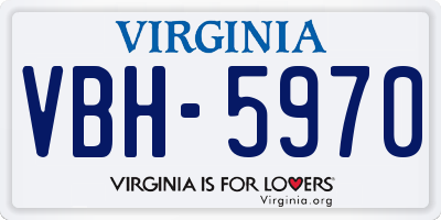 VA license plate VBH5970