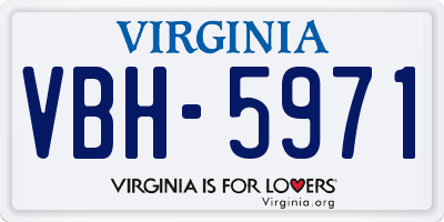 VA license plate VBH5971
