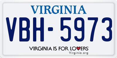 VA license plate VBH5973