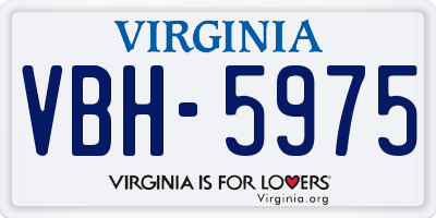 VA license plate VBH5975