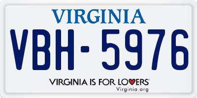 VA license plate VBH5976