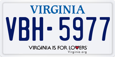 VA license plate VBH5977