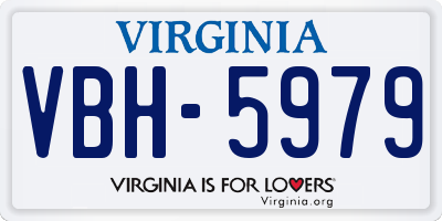VA license plate VBH5979
