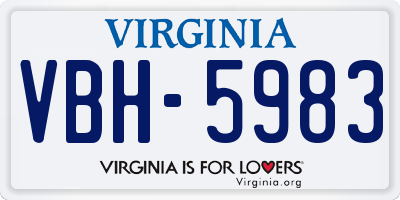 VA license plate VBH5983