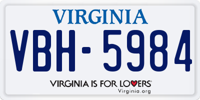 VA license plate VBH5984