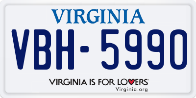 VA license plate VBH5990