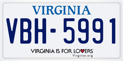 VA license plate VBH5991