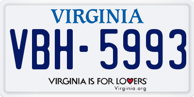VA license plate VBH5993