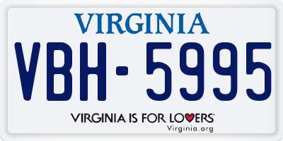 VA license plate VBH5995