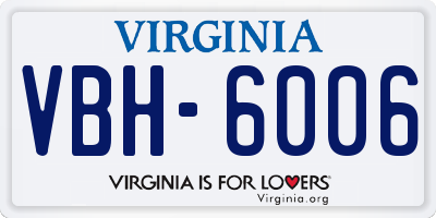 VA license plate VBH6006