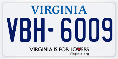 VA license plate VBH6009