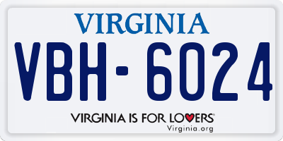 VA license plate VBH6024
