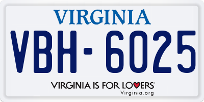 VA license plate VBH6025