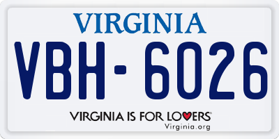 VA license plate VBH6026
