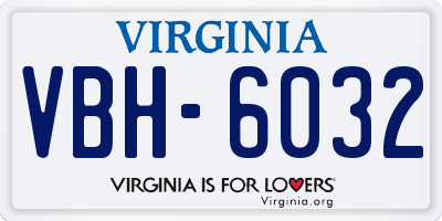 VA license plate VBH6032
