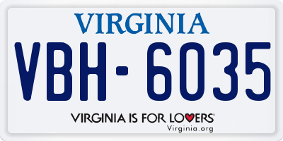 VA license plate VBH6035
