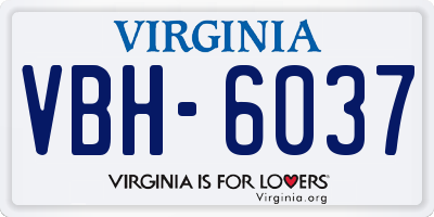 VA license plate VBH6037