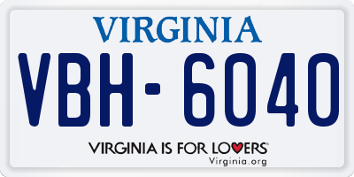 VA license plate VBH6040