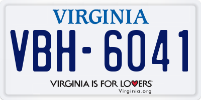 VA license plate VBH6041