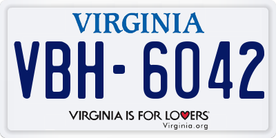 VA license plate VBH6042