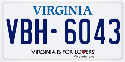 VA license plate VBH6043