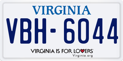 VA license plate VBH6044
