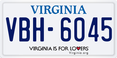 VA license plate VBH6045
