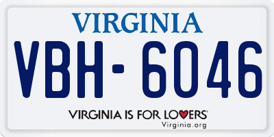 VA license plate VBH6046