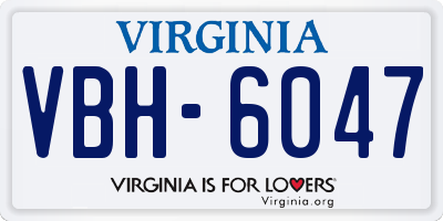 VA license plate VBH6047