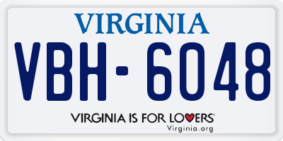 VA license plate VBH6048