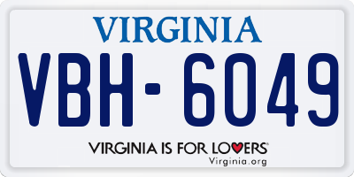 VA license plate VBH6049